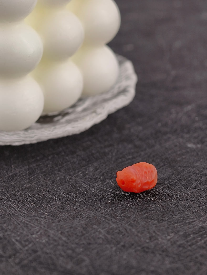 Natural South Red Agate Golden Toad DIY Accessory image
