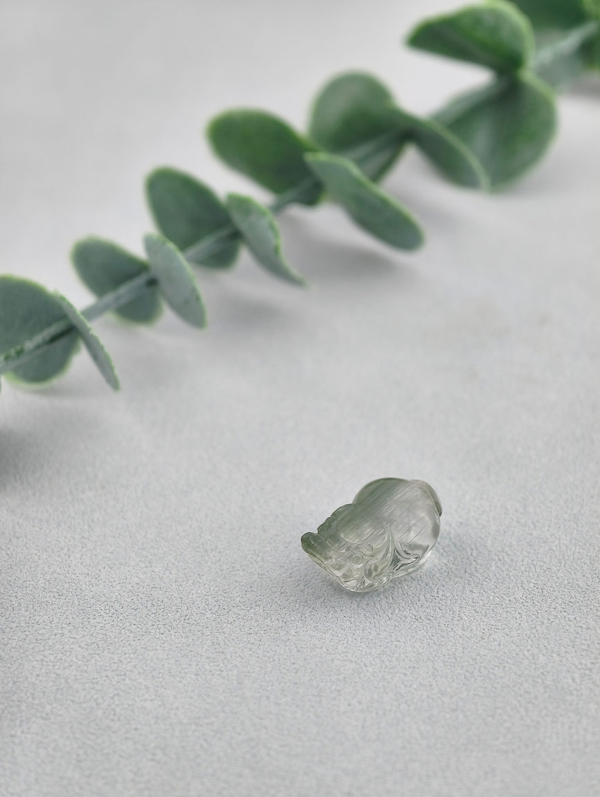 Natural Green Rutilated Quartz Pi Xiu DIY Accessory image