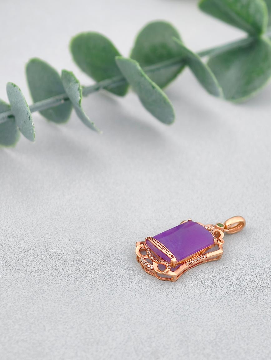 18K Gold Natural Sugilite Pendant image