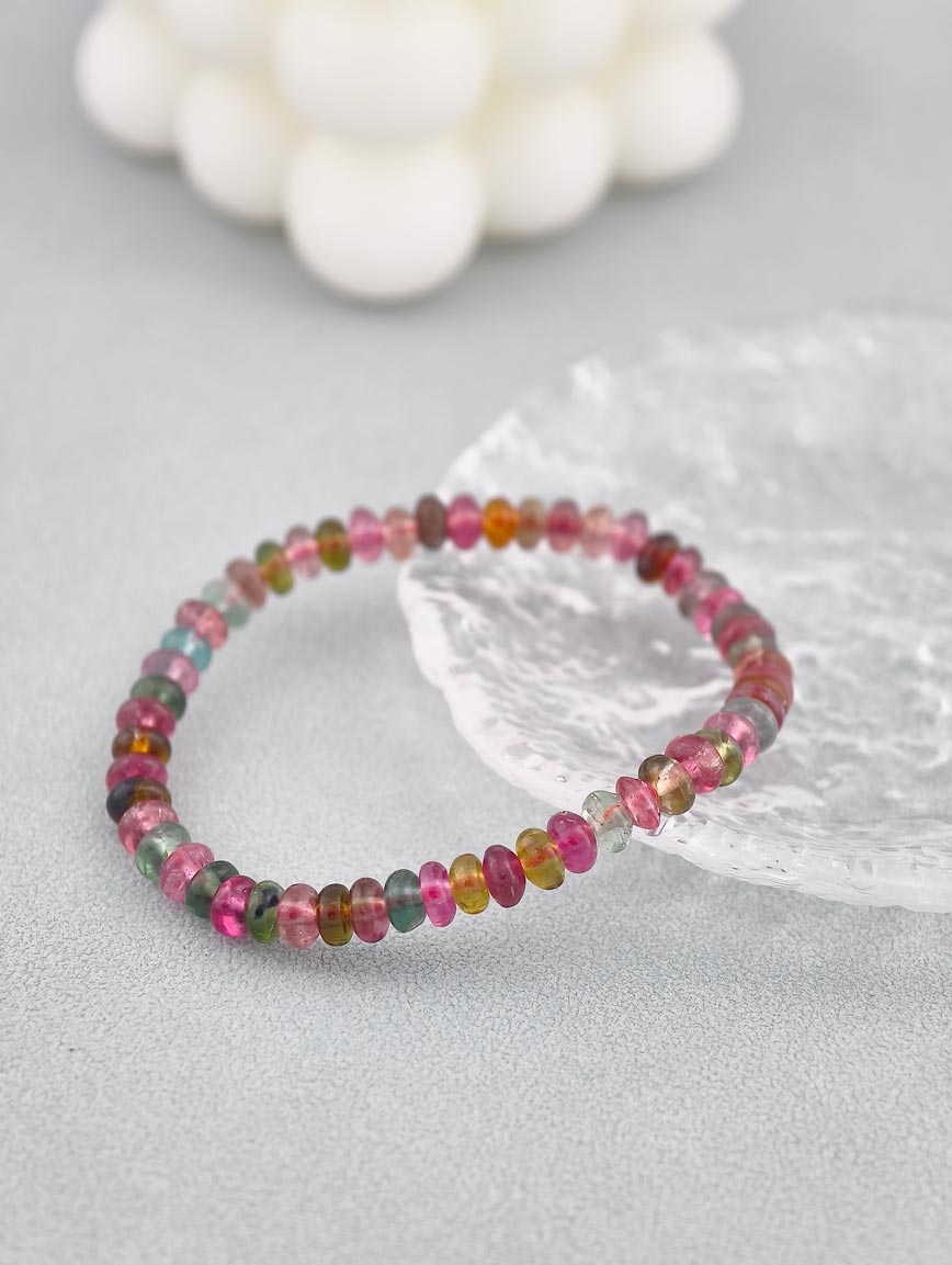 Natural Abacus Bead Tourmaline Bracelet image
