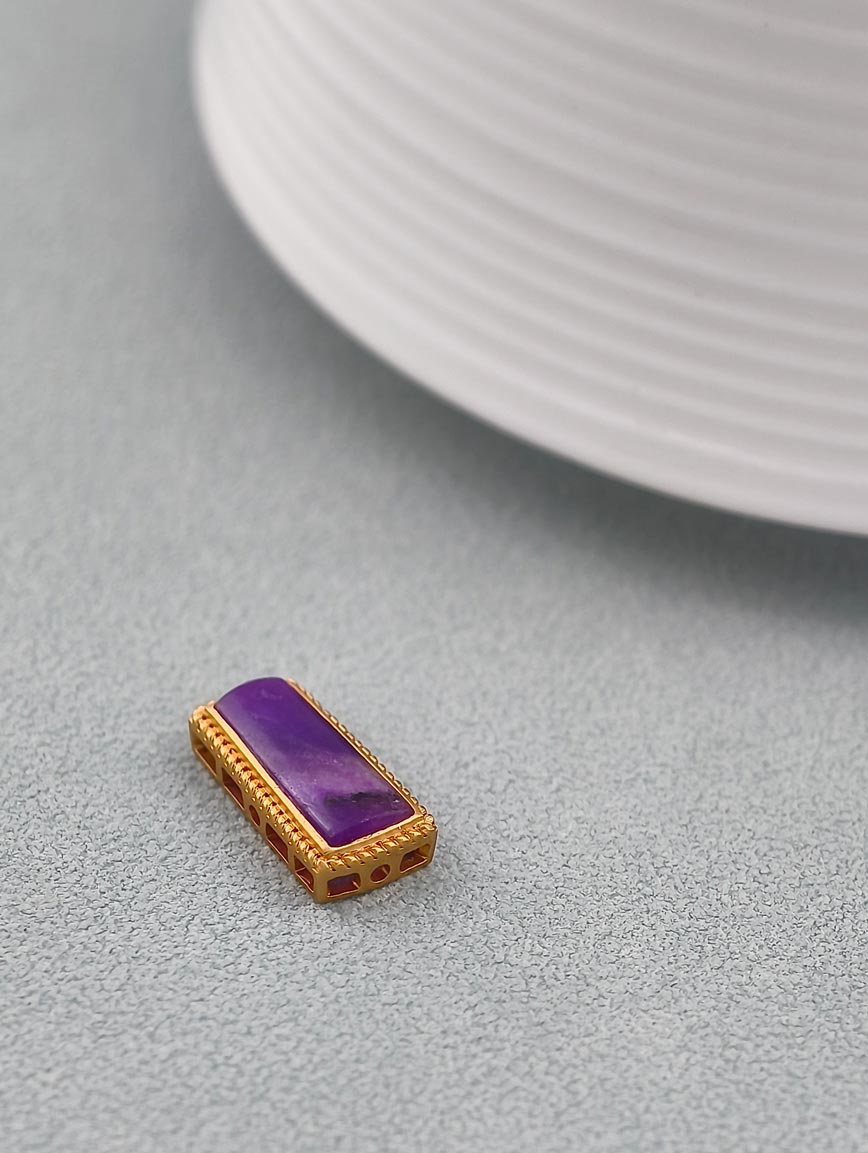 18K Gold Inlaid Natural Sugilite Simple Style DIY Accessory image
