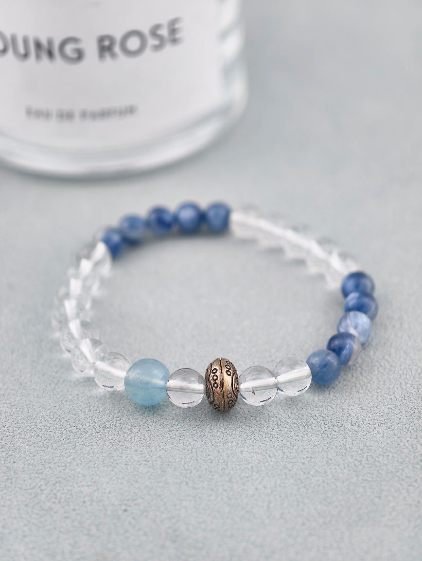 Clear Quartz and Kyanite Aquamarine Bracelet image