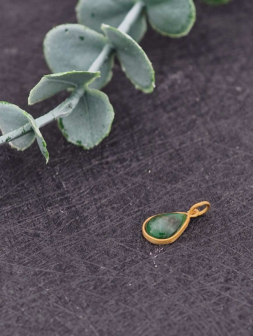 Natural Water Drop Shaped Jadeite Pendant image