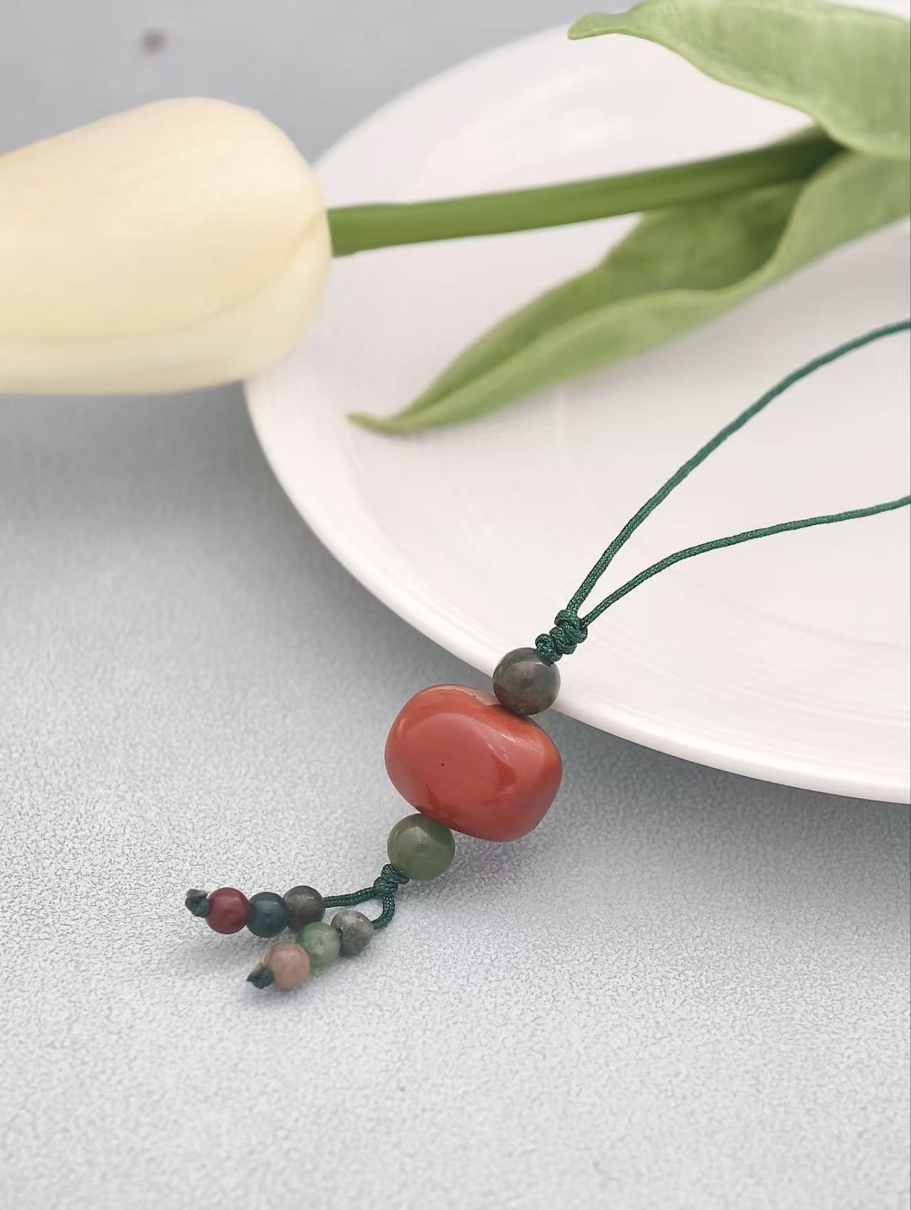 Natural South Red Agate Bag and Phone Charm image