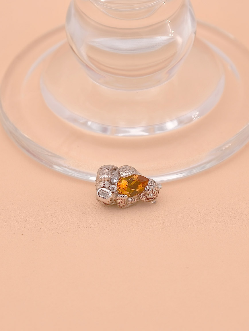 Natural Citrine Bear Hug Pendant image