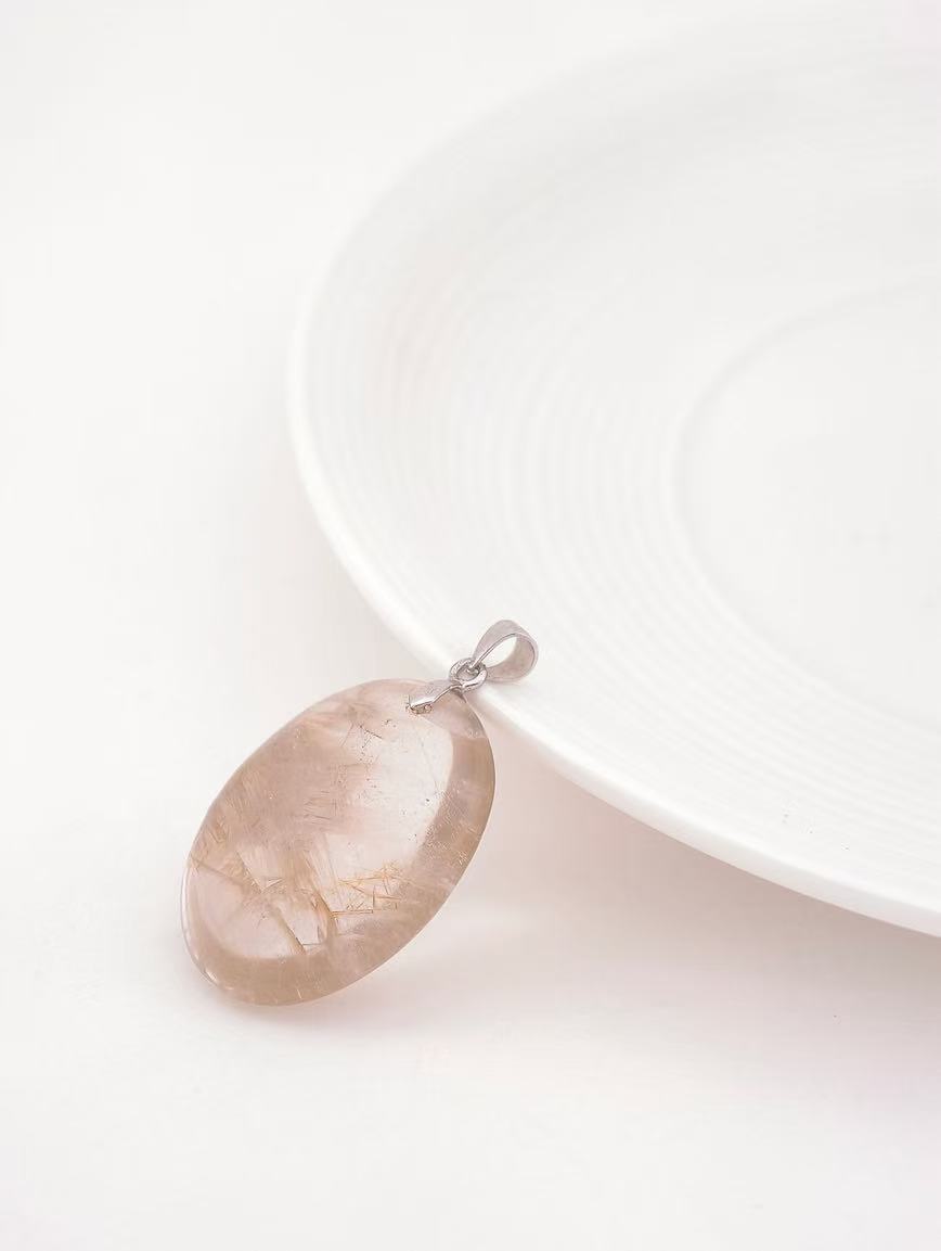 Natural Silver Rutilated Quartz Pendant image