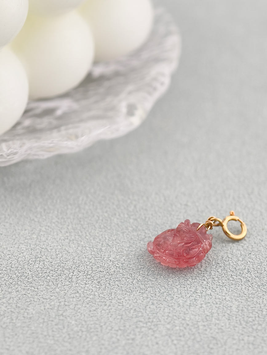 Natural Tourmaline Lucky Dragon Fish DIY Accessory image