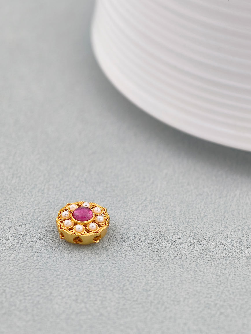 Natural Tourmaline Ruyi Flower Sterling Silver DIY Accessory image