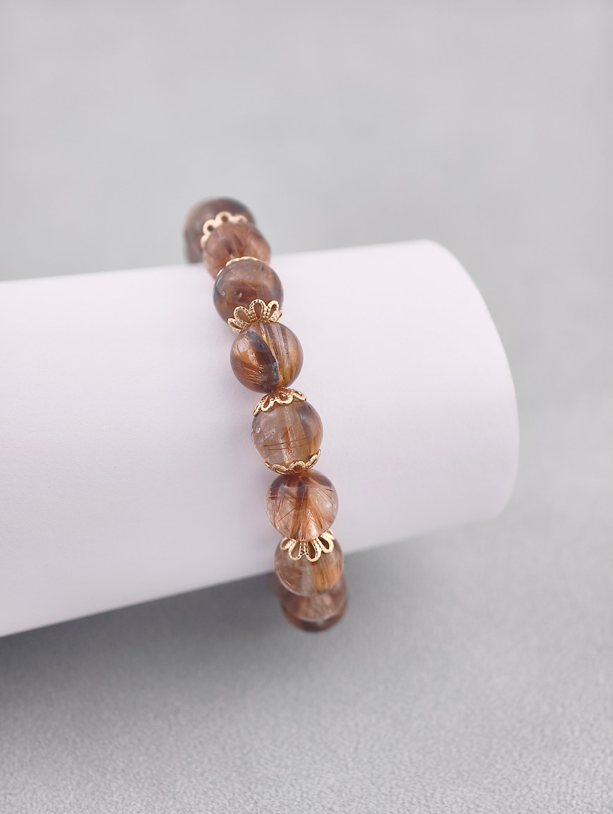 Natural Copper Rutilated Quartz Elegant Bracelet image