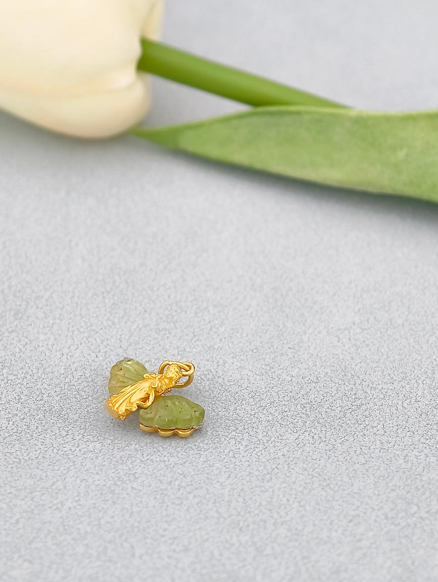 Natural Green Tourmaline Sterling Silver Pendant image