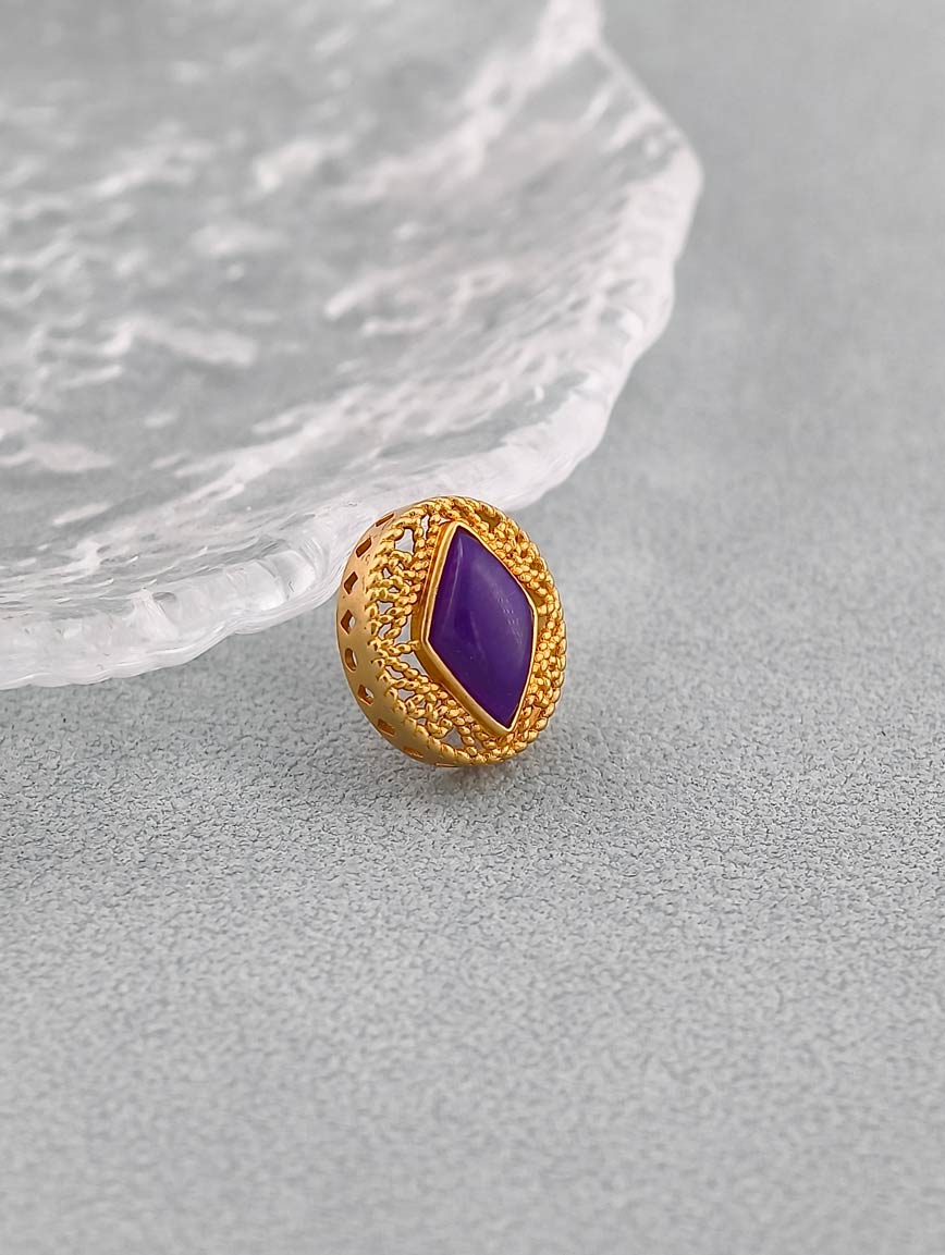 18K Gold Inlaid Natural Sugilite Exquisite Style DIY Accessory image