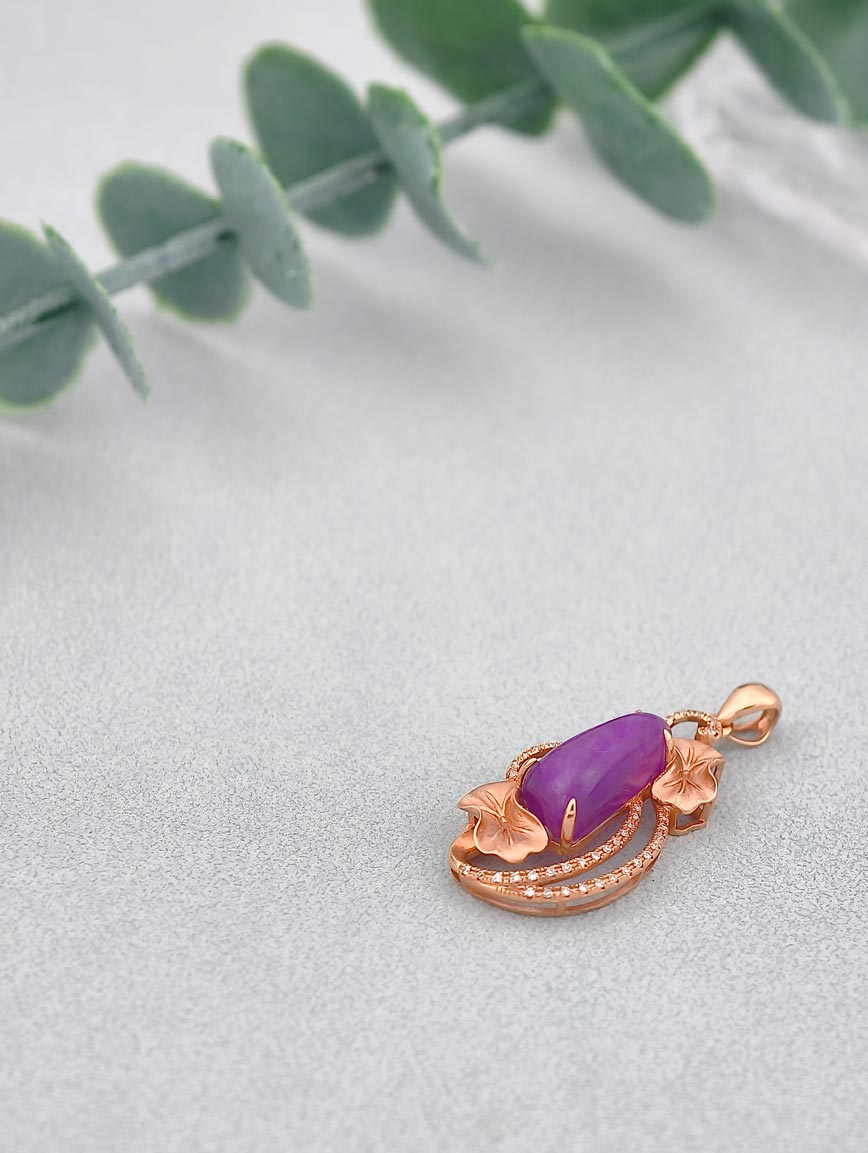 18K Gold Sugilite Exquisite Style Pendant image