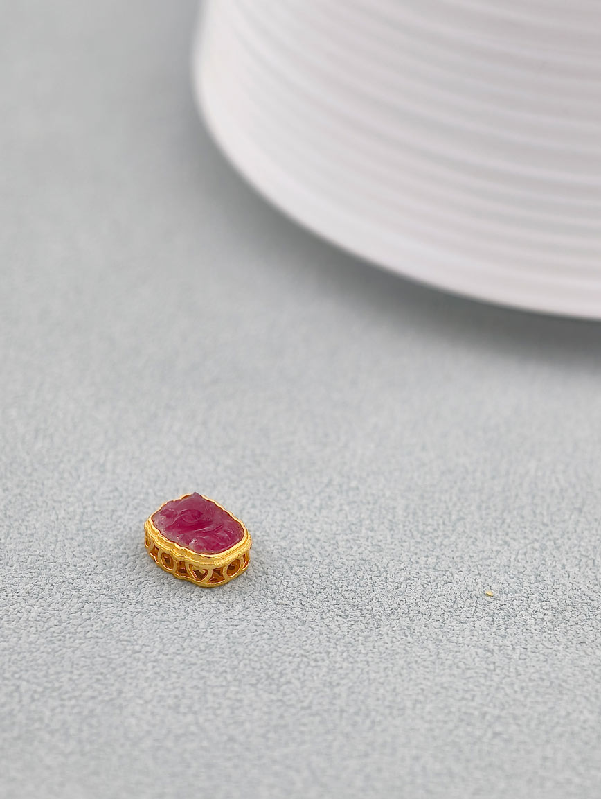 Natural Tourmaline Nine-Tailed Fox Spacer Bead DIY Accessory image