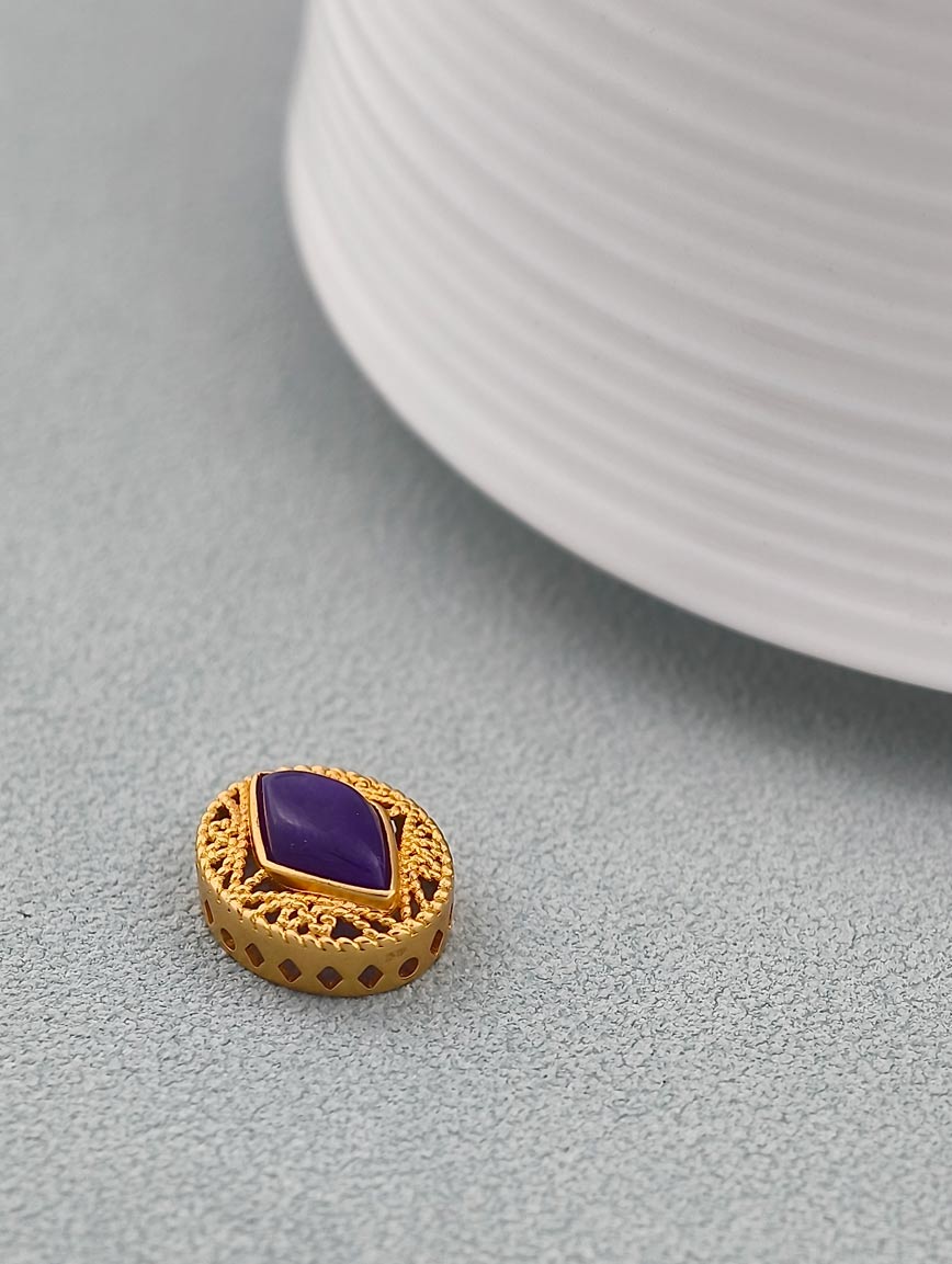 18K Gold Inlaid Natural Sugilite Exquisite Style DIY Accessory image