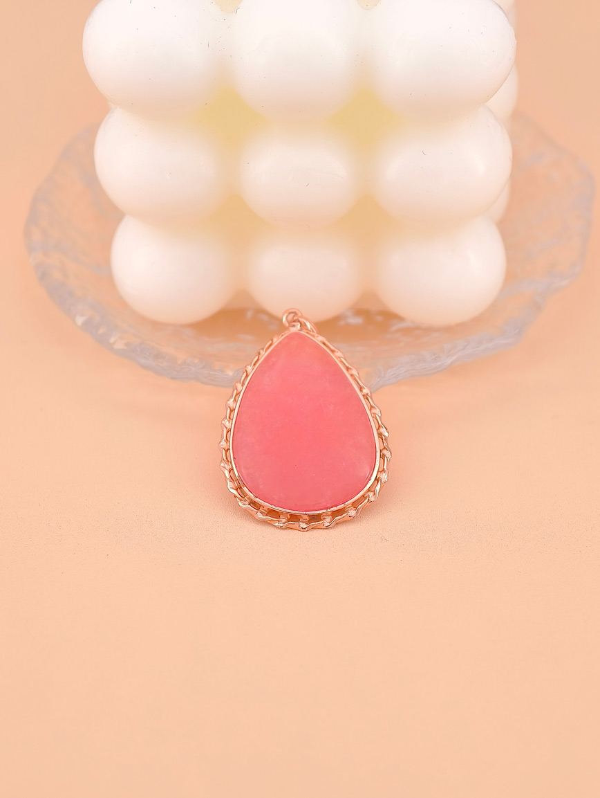 Natural Water Drop Rhodochrosite Sterling Silver Pendant image