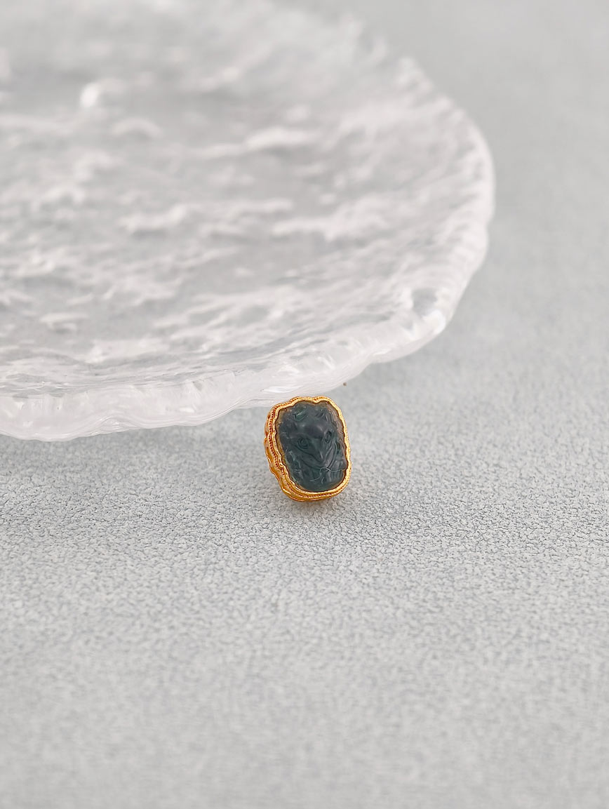 Natural Tourmaline Nine-Tailed Fox Spacer Bead DIY Accessory image