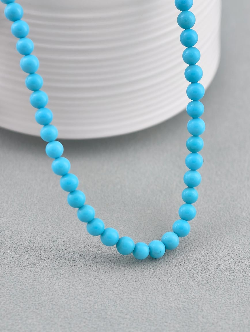 Natural Blue Porcelain Turquoise Necklace image