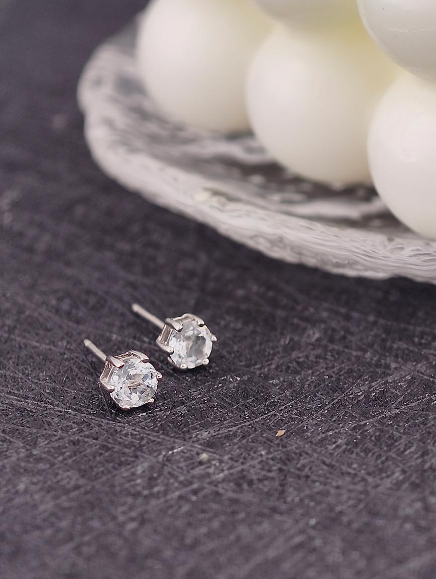 Natural Topaz Simple Style Sterling Silver Earrings image