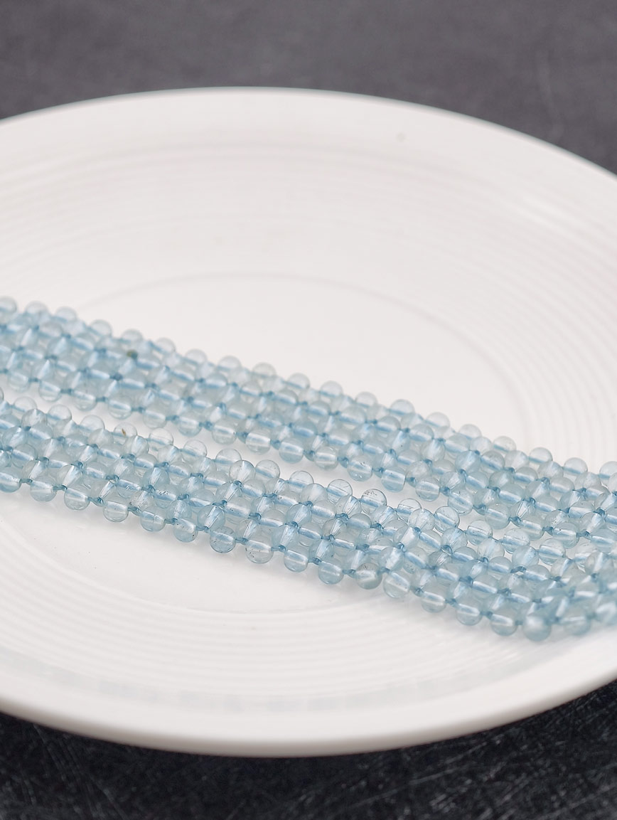 Braided Style Natural Aquamarine Necklace image