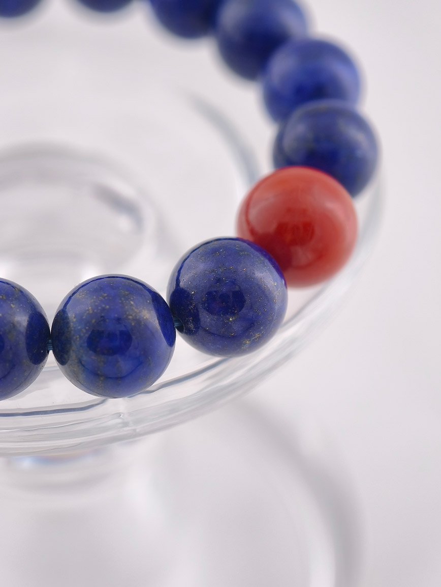 Natural Lapis Lazuli and South Red Agate Bracelet image