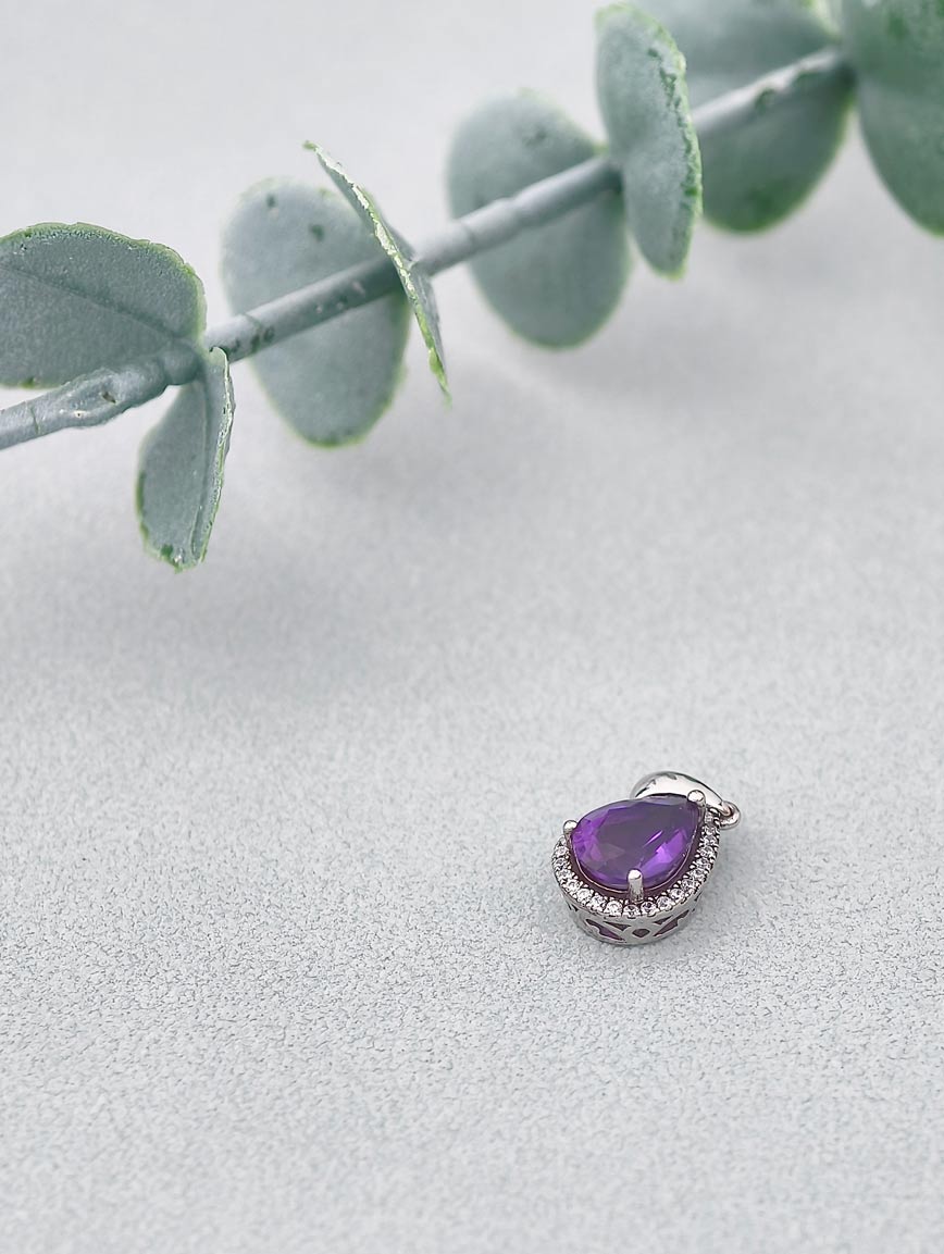 Natural Water Drop Amethyst Pendant image
