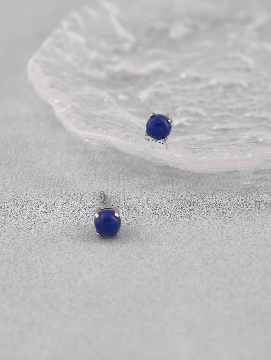 Natural Lapis Lazuli Sterling Silver Earrings image