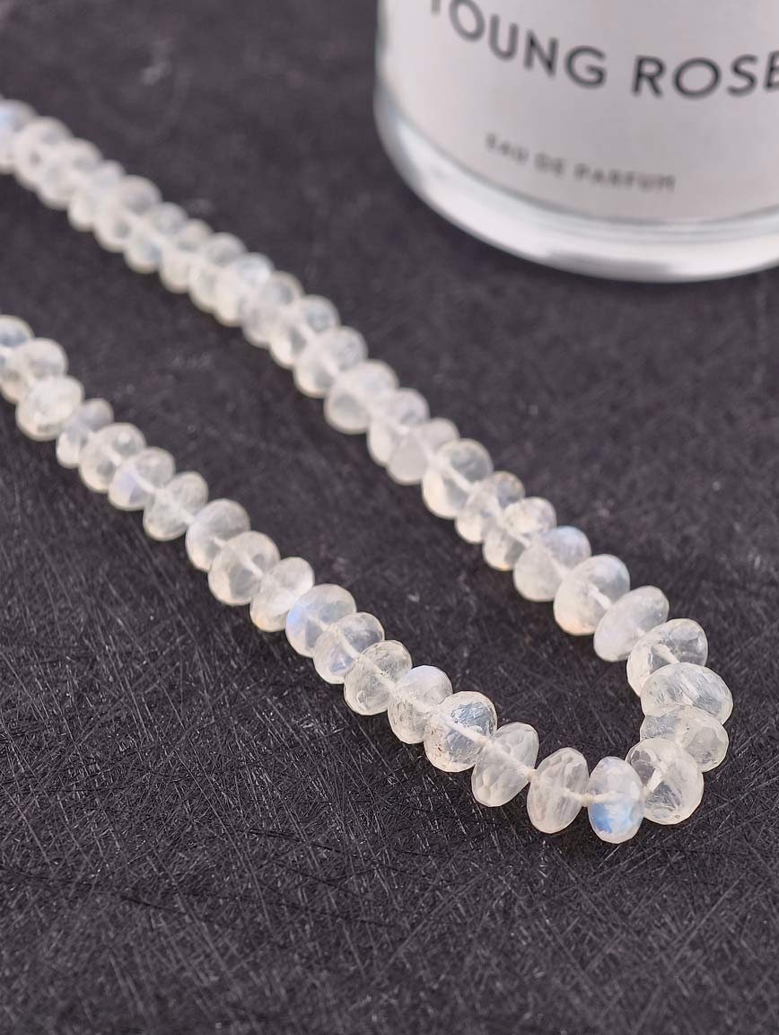 Natural Abacus Bead Moonstone Necklace image