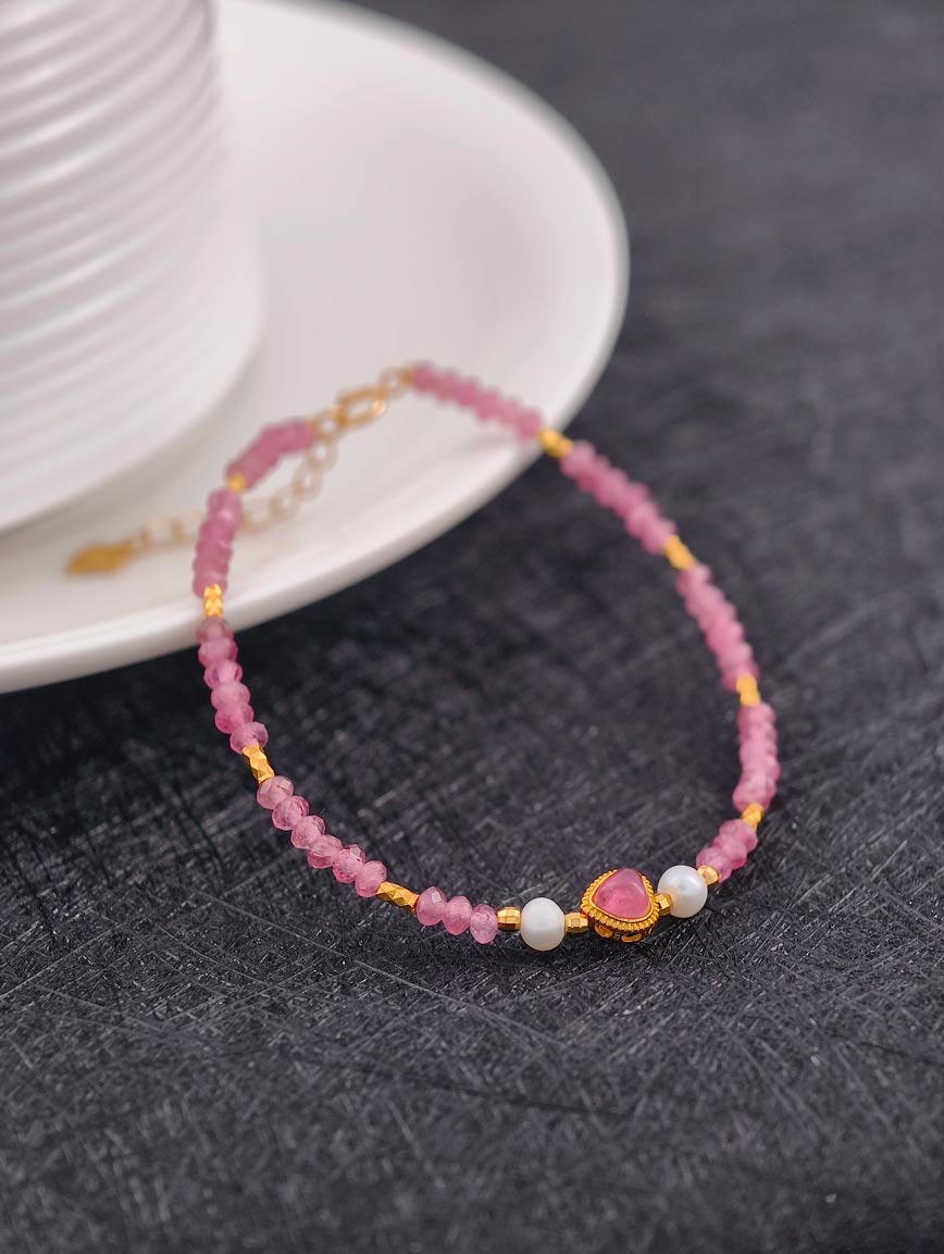 Natural Pink Tourmaline Exclusive Design Bracelet image
