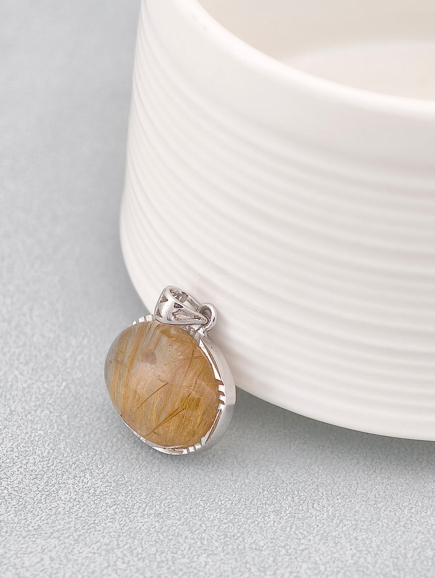 Natural Rutilated Quartz Simple Style Pendant image