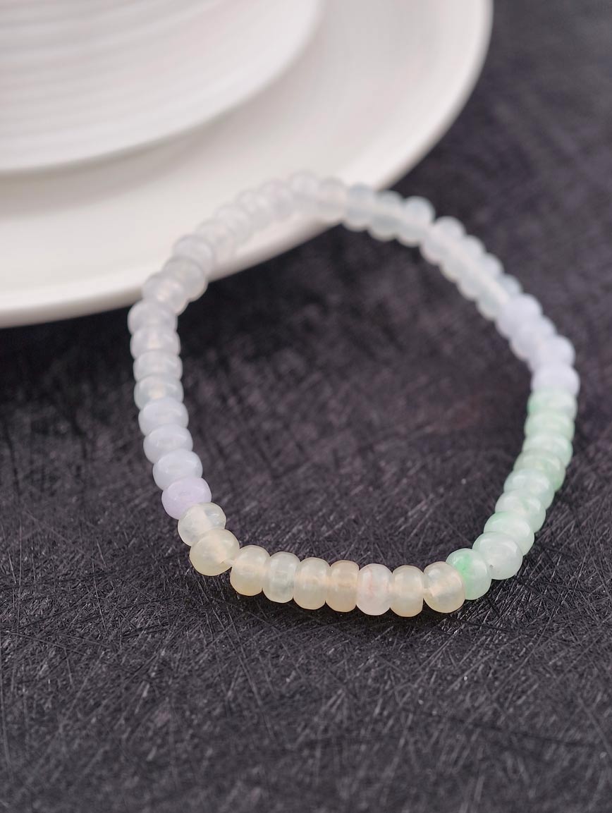 Natural Abacus Bead Jadeite Bracelet image