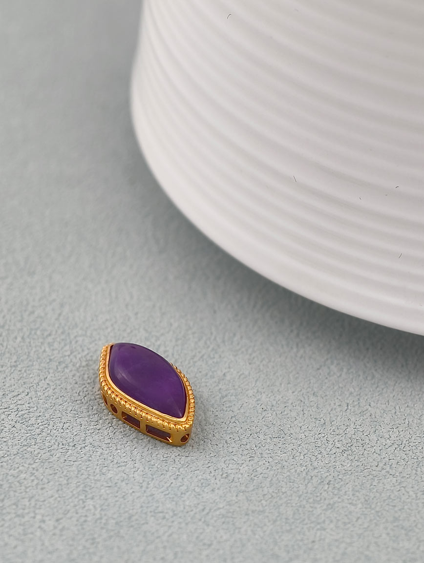 18K Gold Inlaid Natural Sugilite Unique Style DIY Accessory image