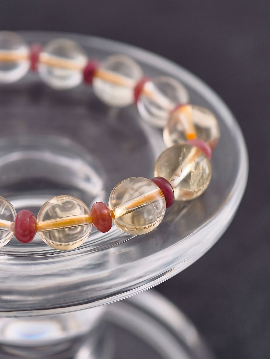 Natural Citrine and Abacus Bead Tourmaline Bracelet image