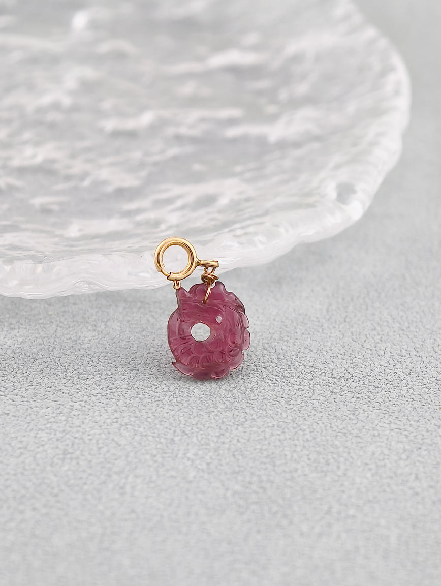 Natural Tourmaline Lucky Dragon Fish DIY Accessory image