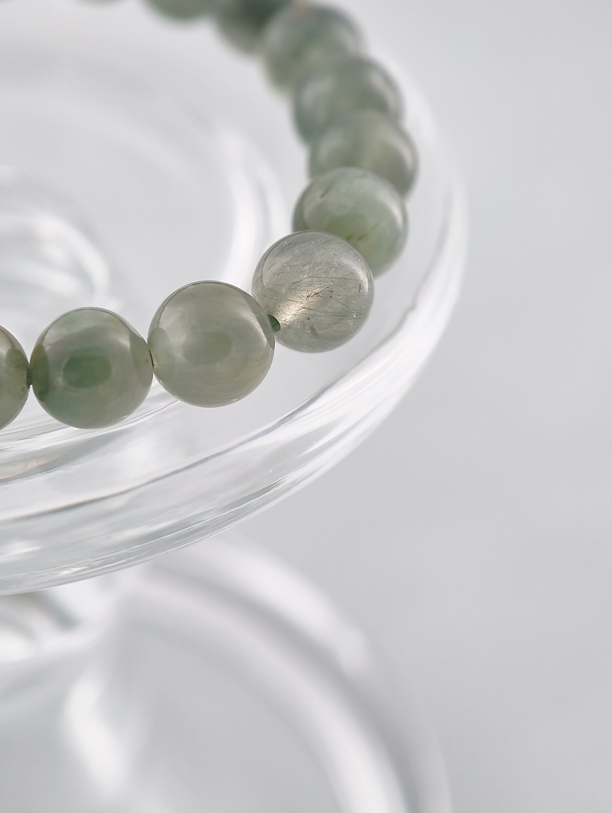 Natural Green Rutilated Quartz Energy Bracelet image