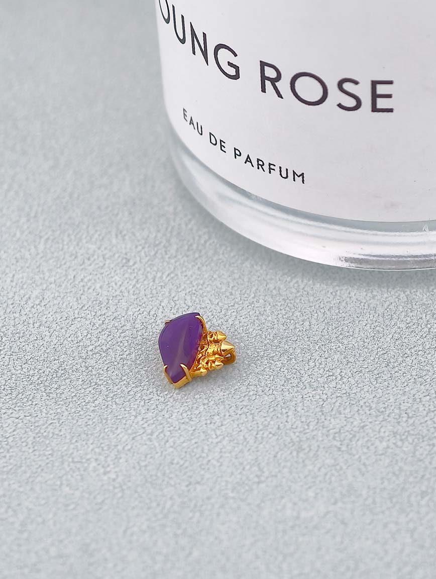 18K Gold Sugilite Small Castle Pendant image