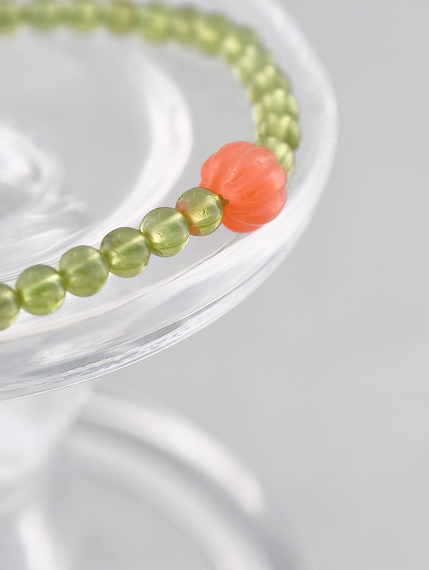 Natural Peridot and South Red Agate Bracelet image