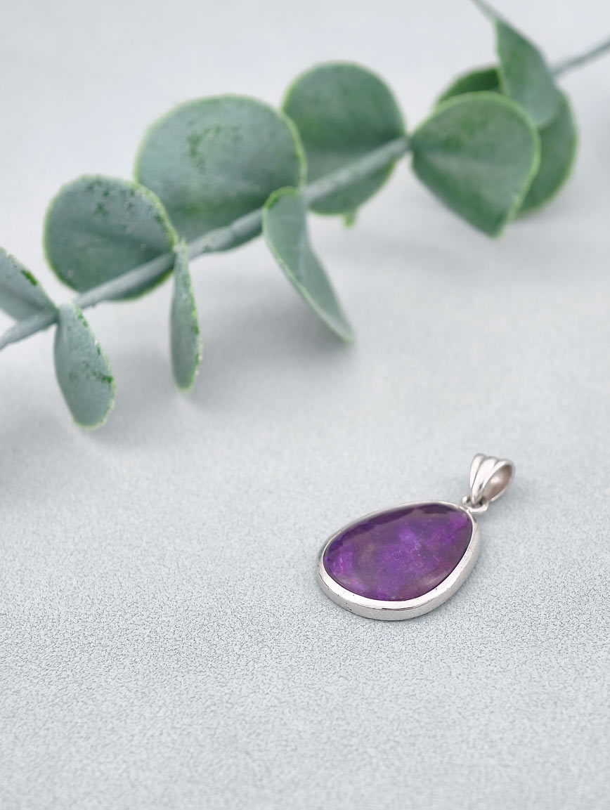 Natural Sugilite Simple Style Sterling Silver Pendant image