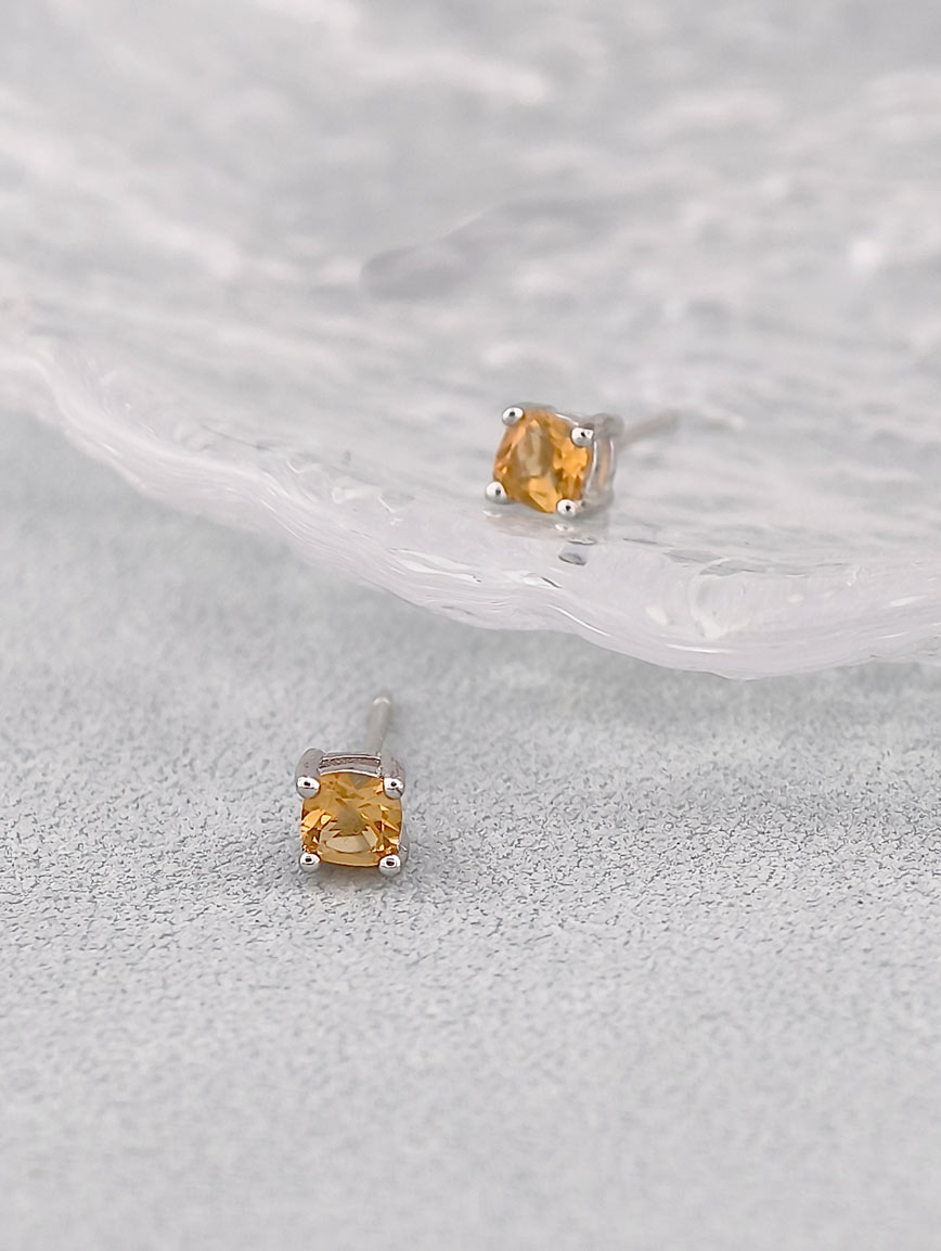 Natural Citrine Sterling Silver Earrings image
