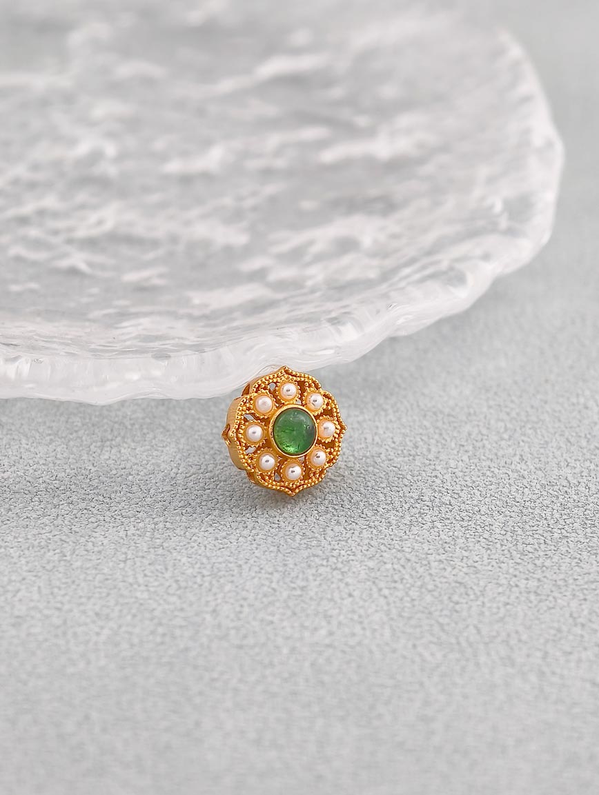 Natural Tourmaline Ruyi Flower Sterling Silver DIY Accessory image