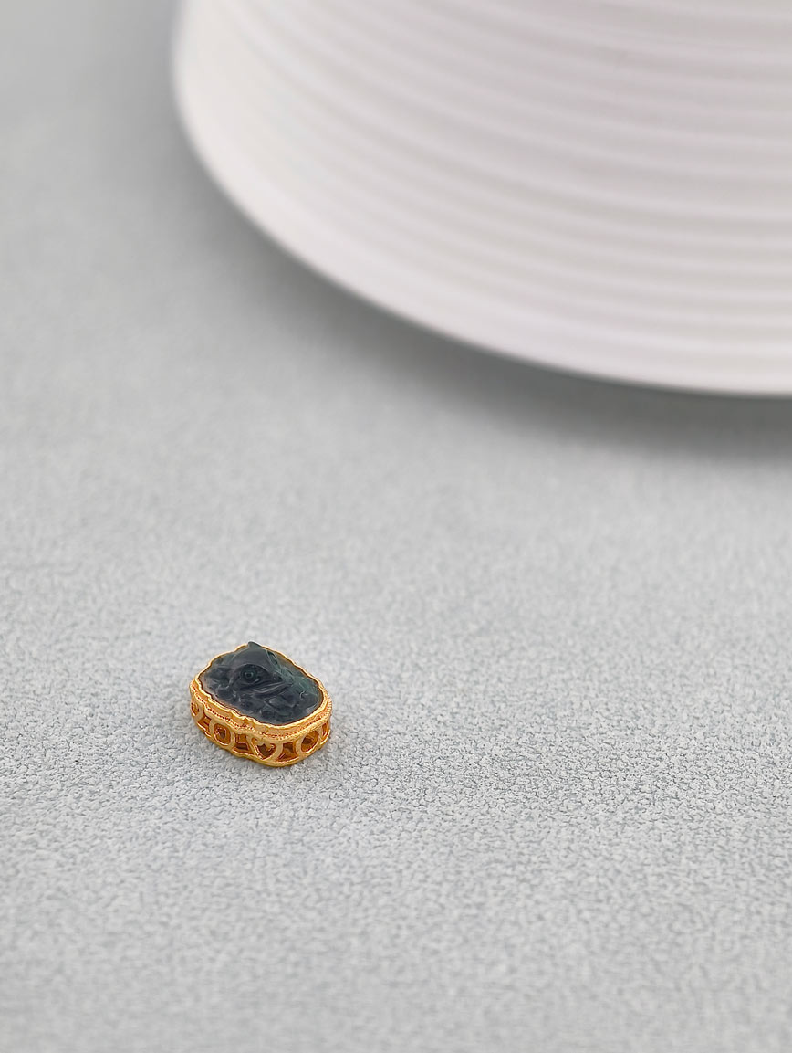 Natural Tourmaline Nine-Tailed Fox Spacer Bead DIY Accessory image