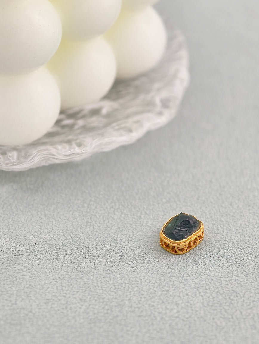 Natural Tourmaline Nine-Tailed Fox Spacer Bead DIY Accessory image