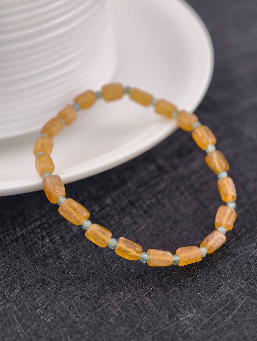 Natural Yellow Tourmaline and Blue Tourmaline Bracelet image