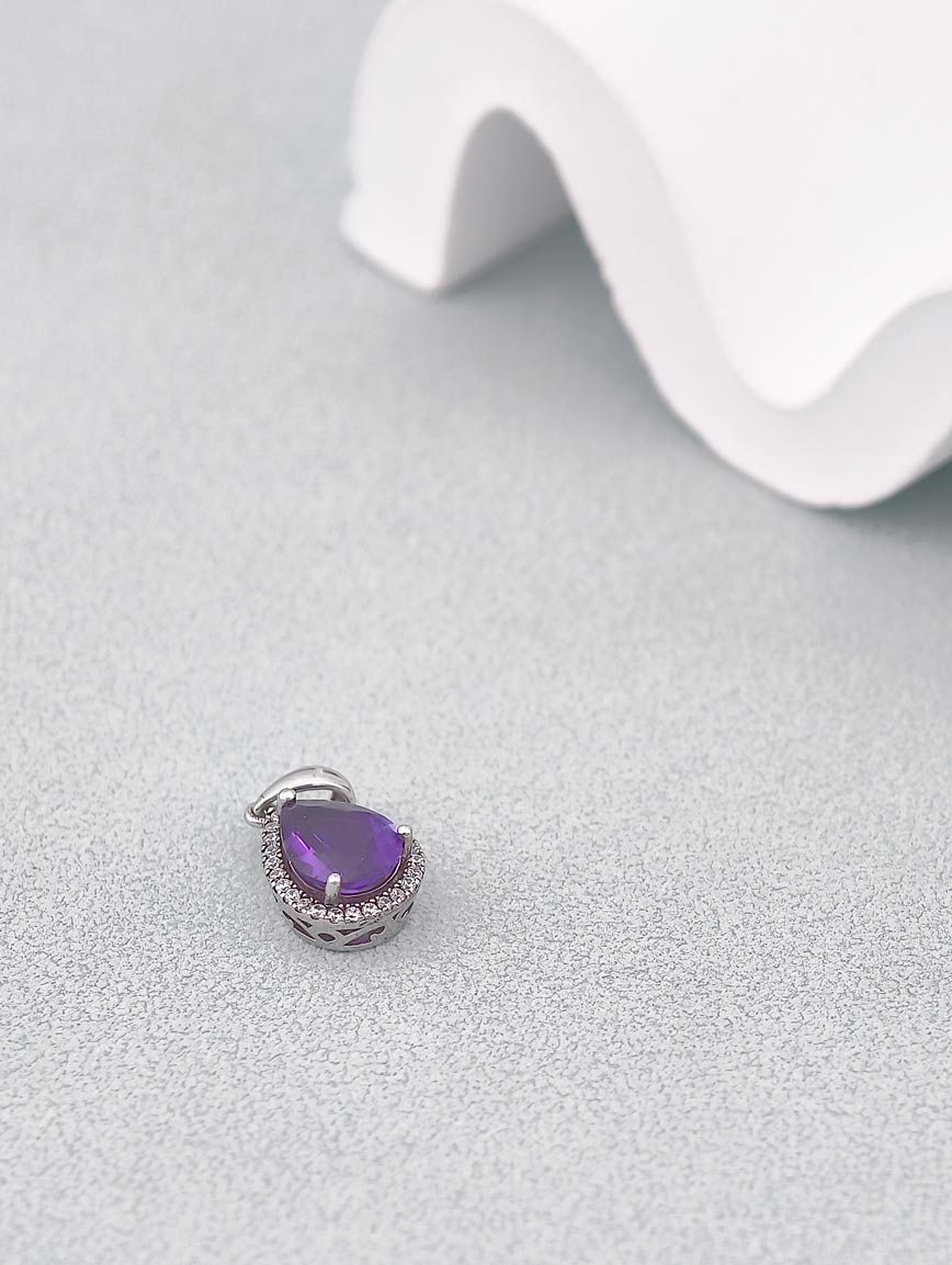 Natural Water Drop Amethyst Pendant image
