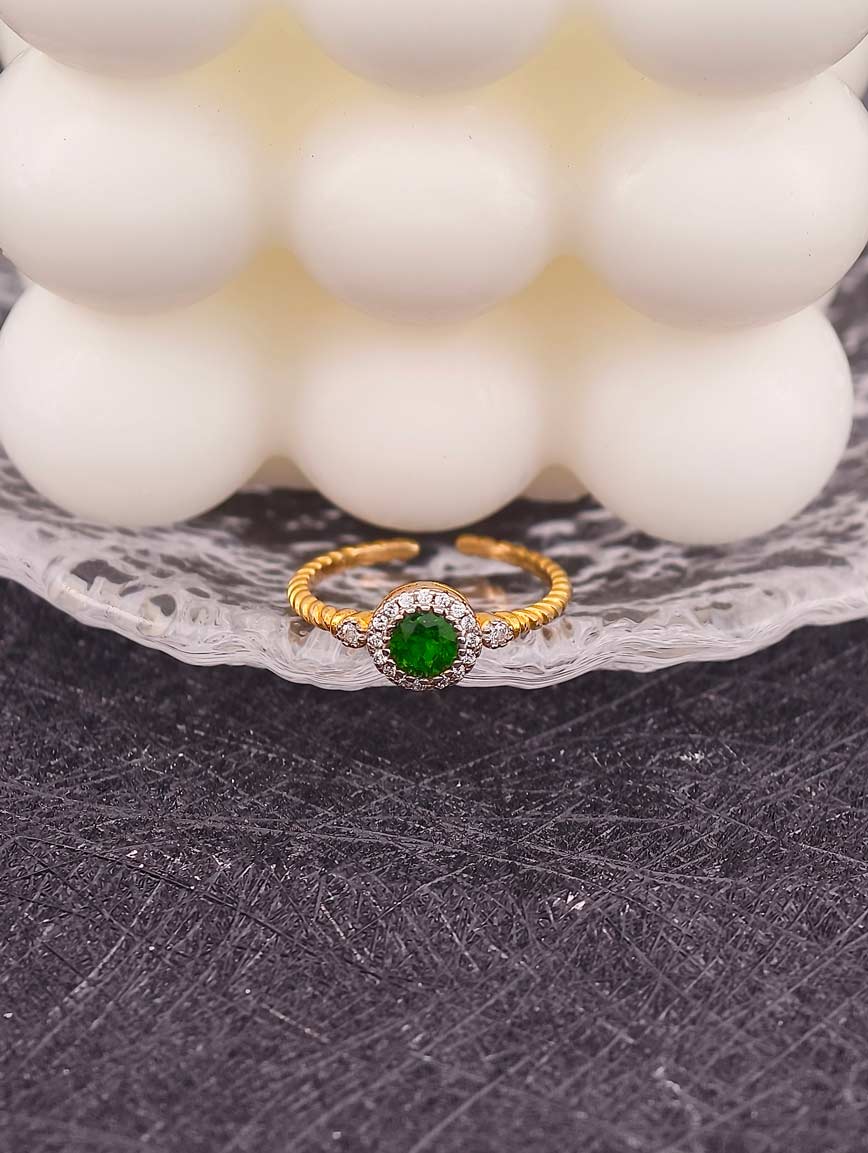 Natural Diopside Open Adjustable Ring image