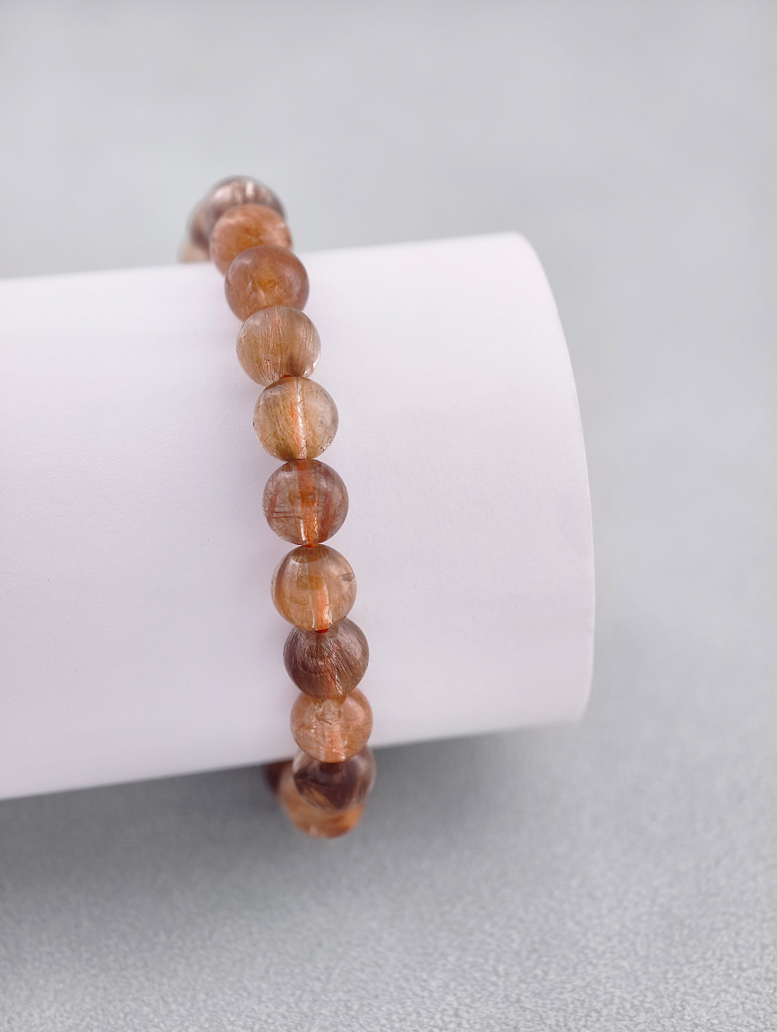 Natural Copper Rutilated Quartz Classic Style Bracelet image