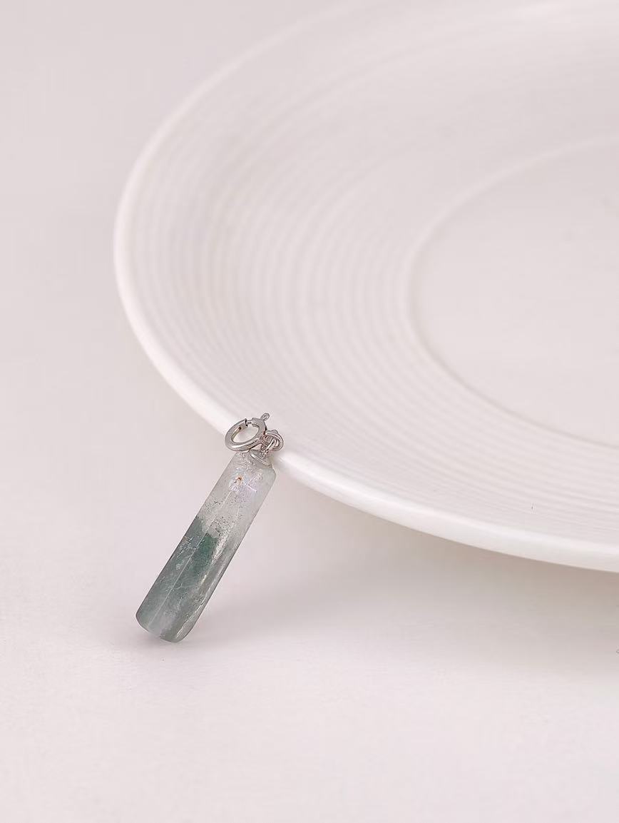 Natural Green Phantom Sterling Silver Pendant image