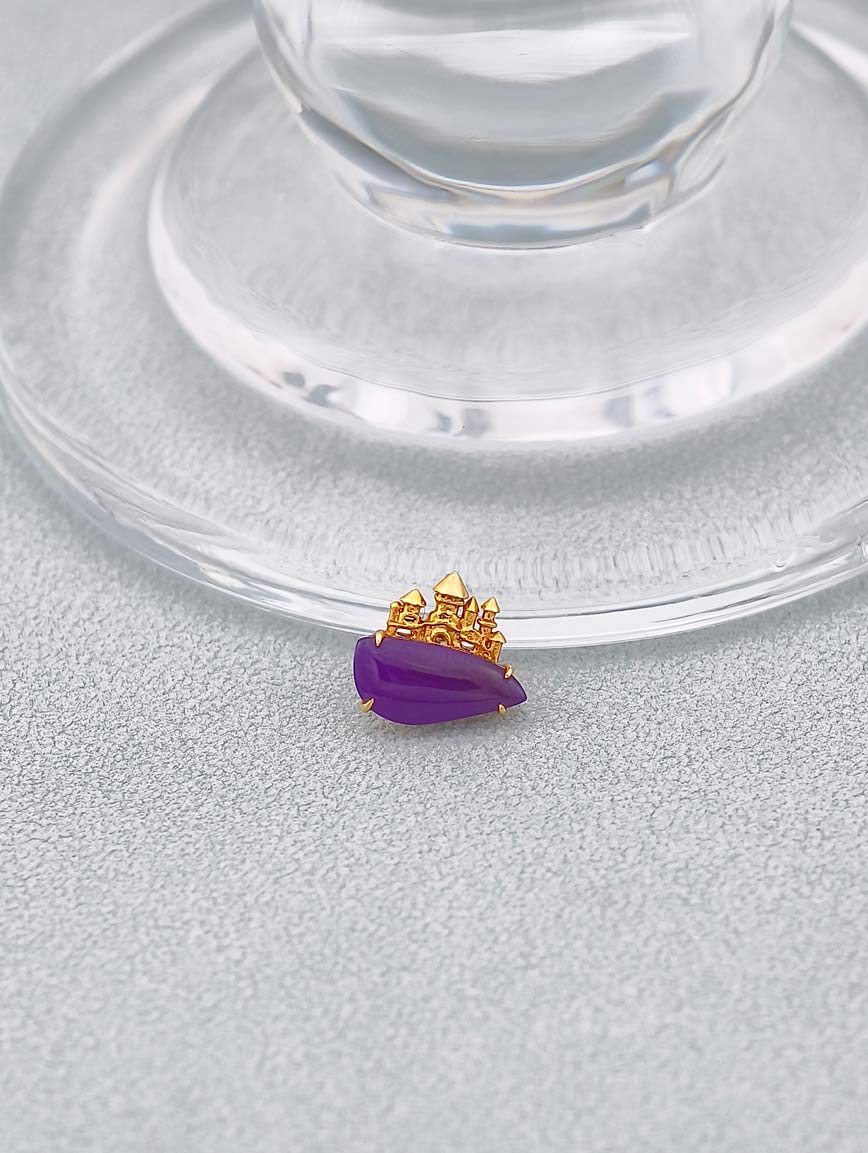 18K Gold Sugilite Small Castle Pendant image