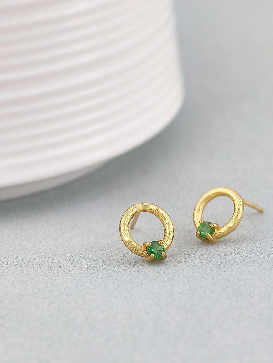 Natural Diopside Sterling Silver Earrings image