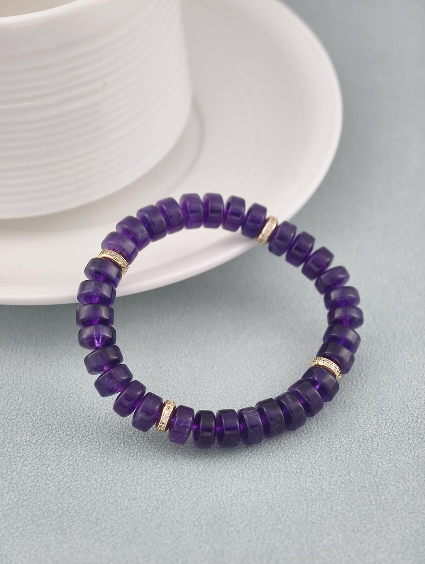 Natural Amethyst Exclusive Design Bracelet image