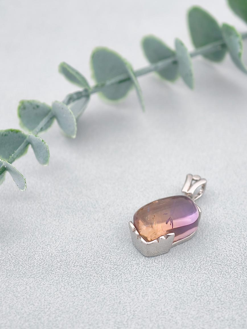 Natural Ametrine Simple Style Sterling Silver Pendant image